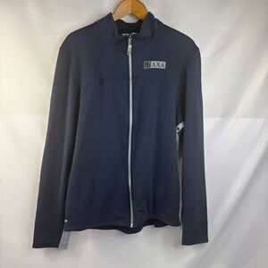 Alo Coolfit Mens Track Jacket Full Zip Navy Blue Gray Size Large